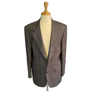 Oscar de la Renta Black and White Glen Plaid Blazer 41R